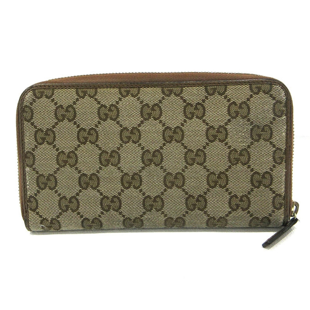 GUCCI GG Canvas Round Zip Long Wallet Beige - Picture 2 of 12